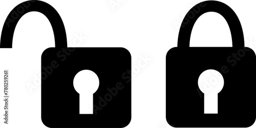 Lock icons set. Padlock symbol collection. Security symbol. Lock open and lock closed icon. Vector illustration