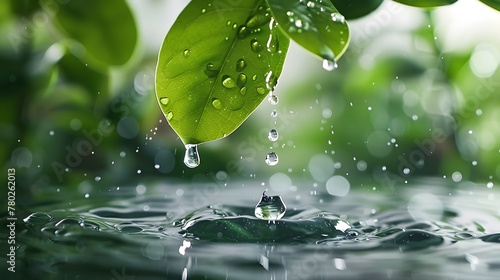 葉から落ちる水滴 photo