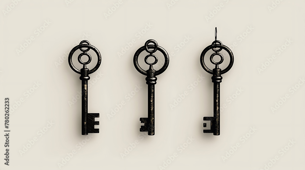 Key, minimal wallpaper, an important symbol that represents the resolution of a problem or the path to success Key, minimal wallpaper, an important symbol that represents the resolution of a problem or the path to success