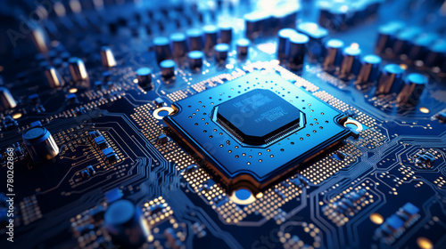 brain and network connection on glitter bright lights colorful background