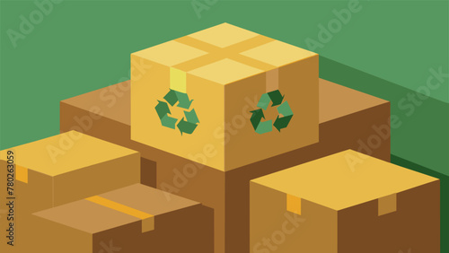 A closeup of a stack of cardboard boxes showcasing their recyclable material and sustainability factor.