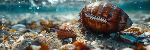 a Clam playing with football beautiful animal photography like living creature photo