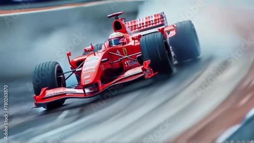 High-Speed Racing Car in Action on the Circuit