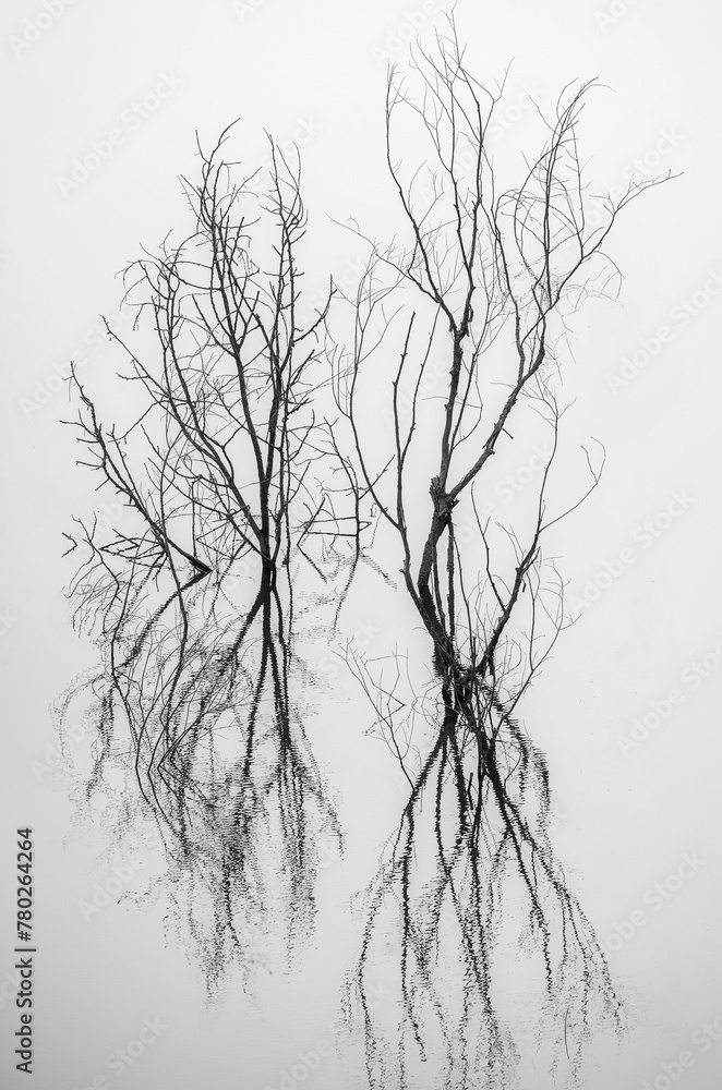 Black and white abstract reflection. Black and white abstract reflection.