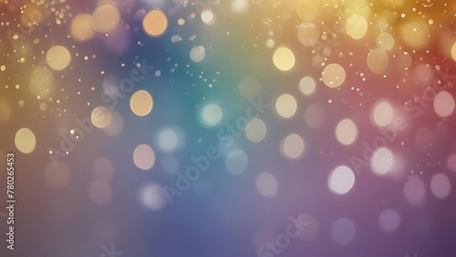Abstract blur bokeh background in rainbow colors: pastel purple, blue, gold yellow, white silver, pale pink photo