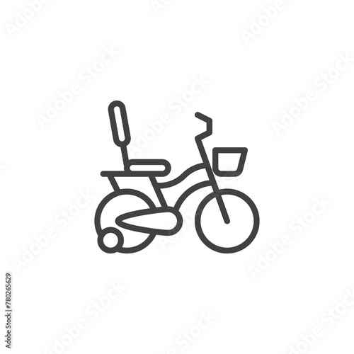 Child's bicycle line icon