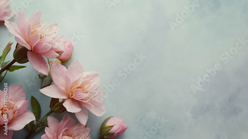 pink flowers with blank background