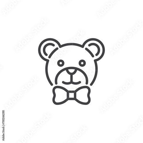 Stuffed bear toy line icon