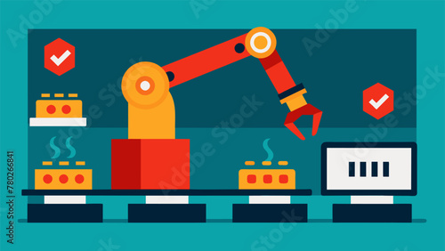 A robotic arm moves with precision installing firewalls and other cybersecurity measures on new computers as they move down the assembly line.