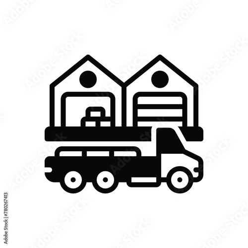 Black solid icon for logistics