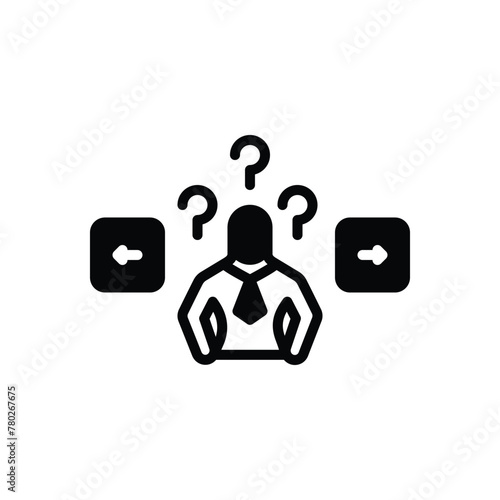 Black solid icon for decision making