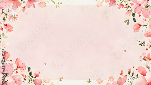 stunning watercolor blank background featuring delicate pink flowers