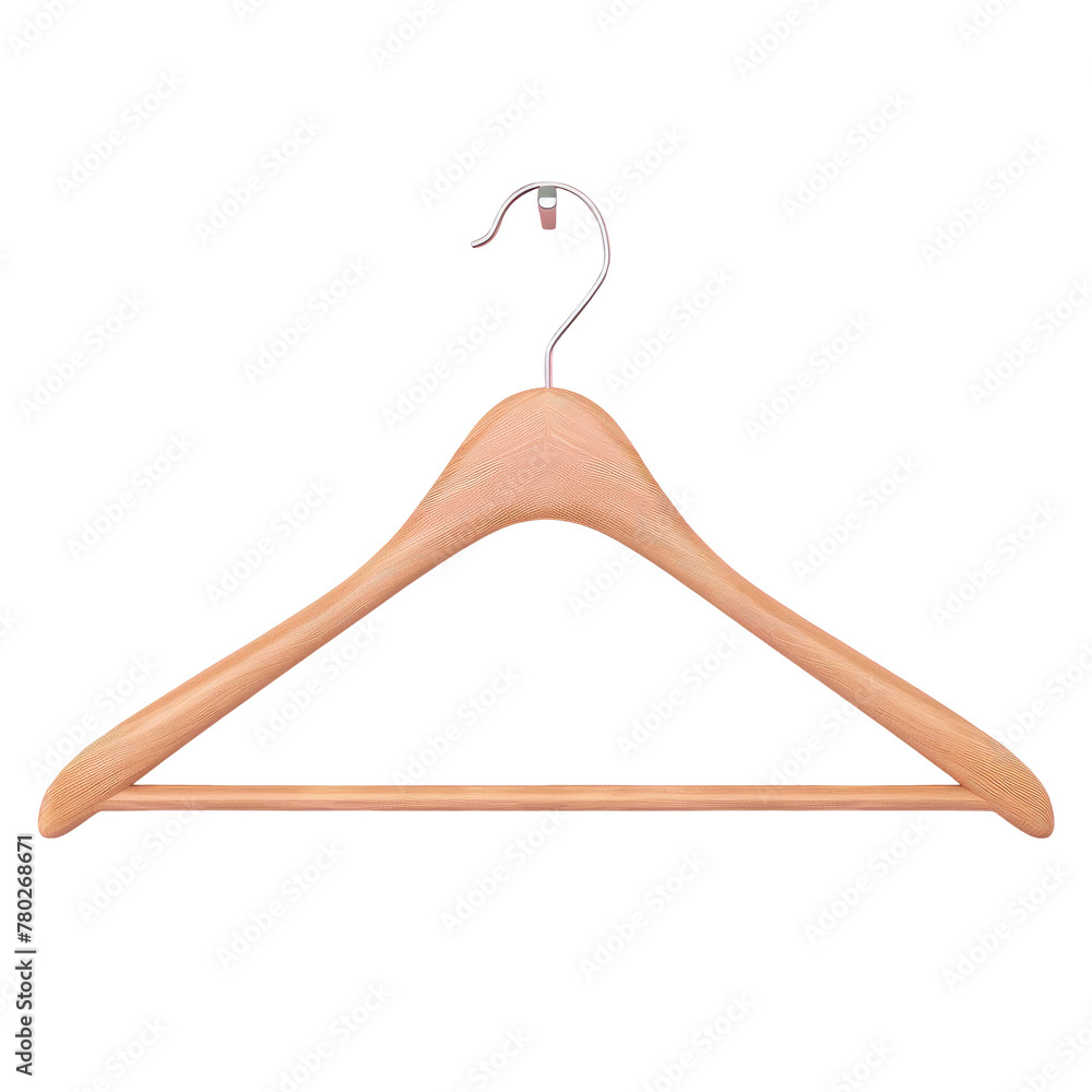 Close up of wooden hanger with white hook Close up of wooden hanger with white hook