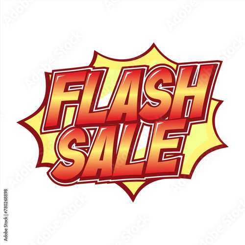 flash sale text in comic style