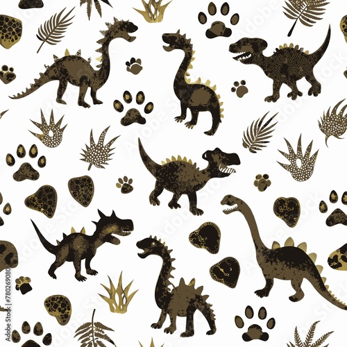 Prehistoric Patterns: A Dinosaur Themed Illustration © joe