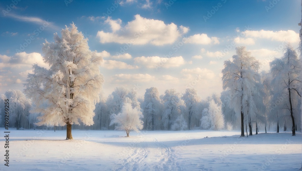 winter landscape with trees winter landscape with trees