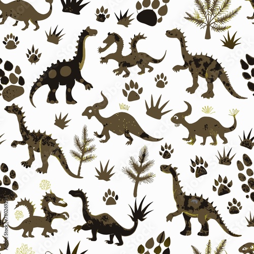 Prehistoric Patterns  A Dinosaur Themed Illustration