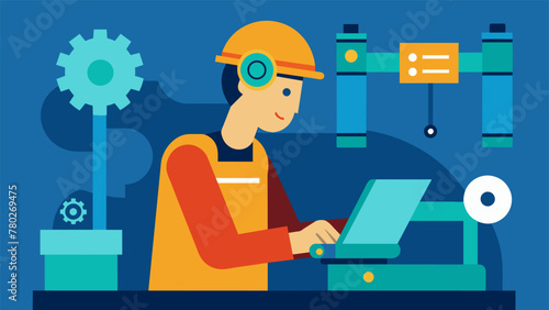 A worker skillfully operates a hightech machine expertly using its features to produce a flawless end product. With each successful task