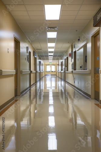 empty hospital hallway interior