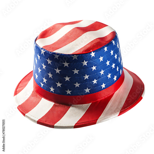 cap and hat with American us flag colors transparent background