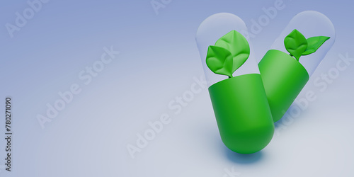 Wallpaper Mural Natural vitamin pills. Alternative medicine. 3d render. Torontodigital.ca