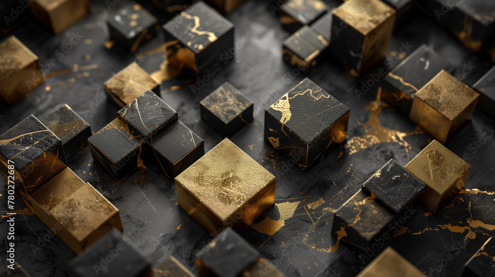 abstract background golden and black marble cubes 3d wallpaper, business background desktop wallpaper abstract background golden and black marble cubes 3d wallpaper, business background desktop wallpaper