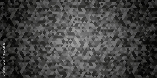 Seamless geometric pattern square shapes low polygon backdrop background. Abstract geometric wall tile and metal cube background triangle wallpaper. Gray and black polygonal background.