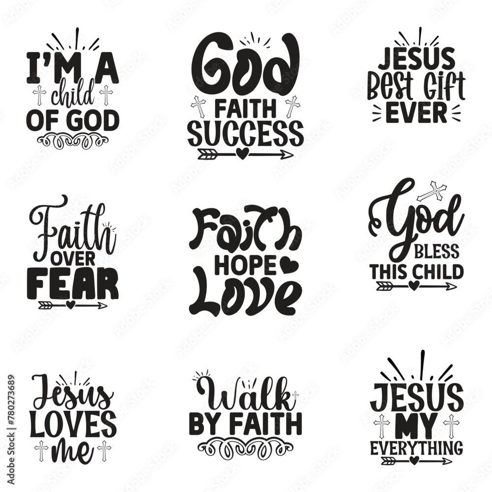 Jesus Christian SVG And T-shirt Design Bundle, Jesus Christian SVG ...