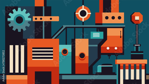 A macro shot of intricate machinery on the factory floor highlighting the precision and sophistication of modern manufacturing processes.