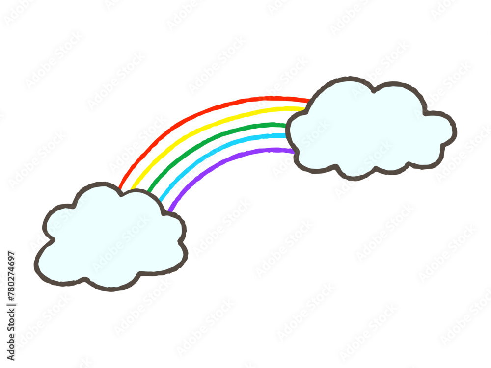 20240409_雲と虹のイラスト 20240409_雲と虹のイラスト