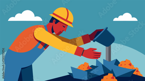 A closeup of a workers hand carefully sorting through a pile of raw materials choosing only the highest quality pieces to use in the