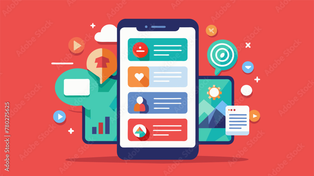 Detailed shot of a smartphone screen depicting a newly launched social media app with a sleek modern design and unique features. Detailed shot of a smartphone screen depicting a newly launched social media app with a sleek modern design and unique features.