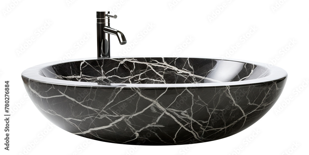Modern designer bathroom vessel sink with faucet, cut out - obrazy, fototapety, plakaty 