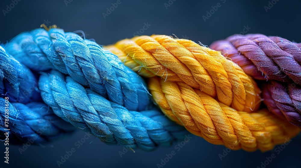 Team rope diverse strength connect partnership together teamwork unity communicate support. Strong diverse network rope team concept integrate braid color background cooperation empower power Team rope diverse strength connect partnership together teamwork unity communicate support. Strong diverse network rope team concept integrate braid color background cooperation empower power