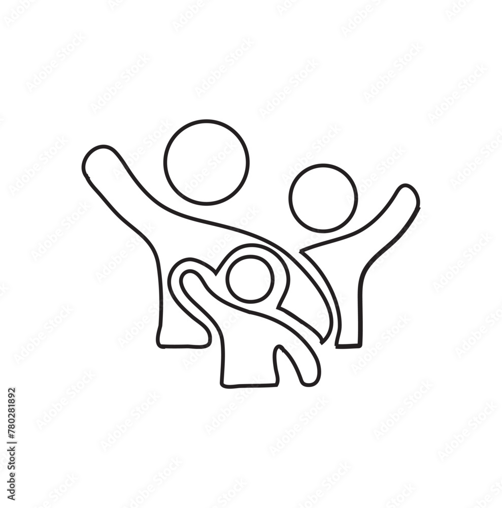 Family greeting with hand up icon in flat style. Person gesture vector illustration on isolated background. People leader business concept. Family greeting with hand up icon in flat style. Person gesture vector illustration on isolated background. People leader business concept.