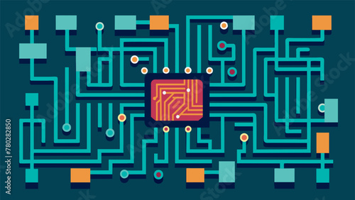 A maze of intricate circuits and computer chips representing the complex inner workings of a machine learning system for anomaly detection.