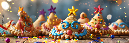 Happy Purim carnival decoration concept, Purim celebration background  © Mustafa