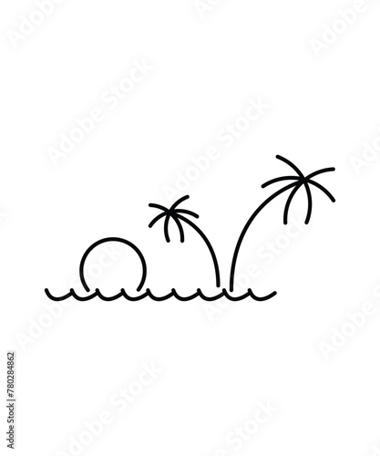 beach icon  vector best line icon.