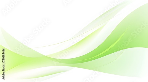 Straightforward green and white curve waves layout on white backdrop for wallpaper, abstract brilliant green wavy background