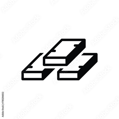 Black solid icon for timber