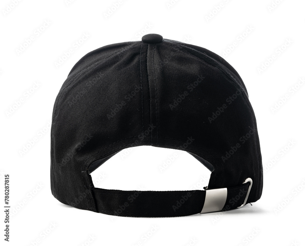 Fototapeta premium Black Baseball Cap on White Background