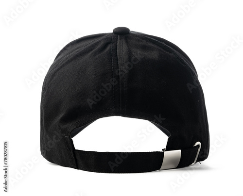 Black Baseball Cap on White Background