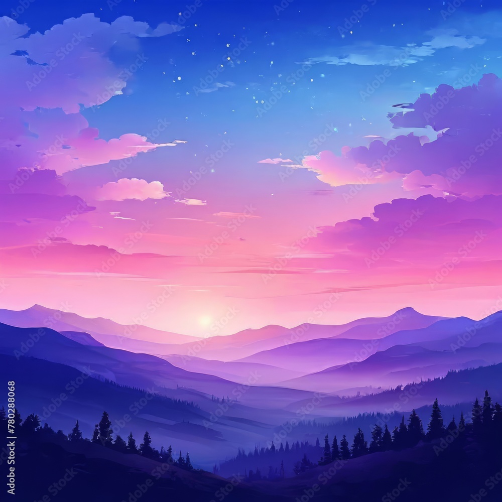 Night landscape with colorful Milky Way Beautiful mountain Starry sky Night landscape with colorful Milky Way Beautiful mountain Starry sky