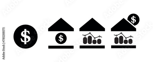 bank icon on white background 