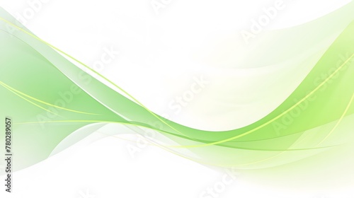 Uncomplicated green and white curve waves theme on white backdrop for wallpaper, abstract vibrant green wavy background