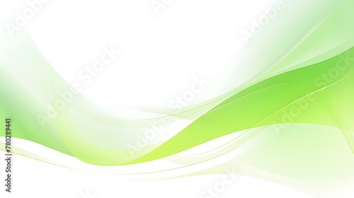 Minimal green and white curve waves concept on white backdrop for wallpaper, abstract dynamic green wavy backdrop