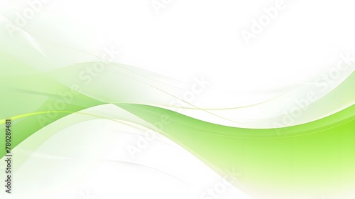 Simple green and white curve waves scheme on white backdrop for wallpaper, abstract radiant green wavy background
