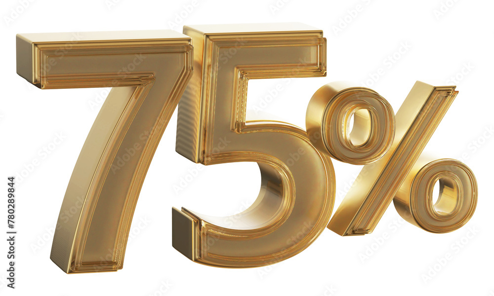 Discount 75 Percent Off Gold Number 3D Discount 75 Percent Off Gold Number 3D