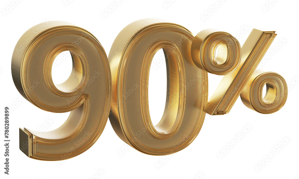 Discount 90 Percent Off Gold Number 3D Discount 90 Percent Off Gold Number 3D