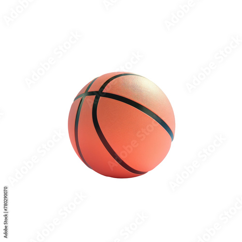 A close up of a basketball ball with a Transparent Background